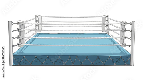Empty Boxing Ring Illustration.