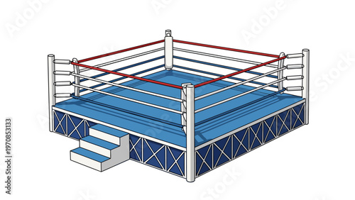 Empty Boxing Ring Illustration.