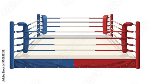 Empty Boxing Ring Scene.