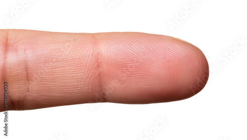 Tableau sur toile Close-up human index finger, displaying detailed skin texture and prominent fing