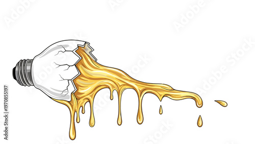 Light Bulb Leaking Oil.