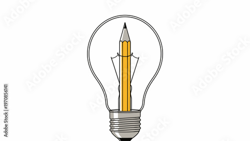 Pencil Inside Light Bulb.