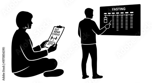 Collaborative planning session using digital and traditional tools in an office setting Vector, illustration