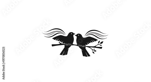 Black silhouette illustration of a flying eagle with wings spread, featuring a sharp tattoo design vector of a majestic bird of prey symbolizing freedom and nature in flight