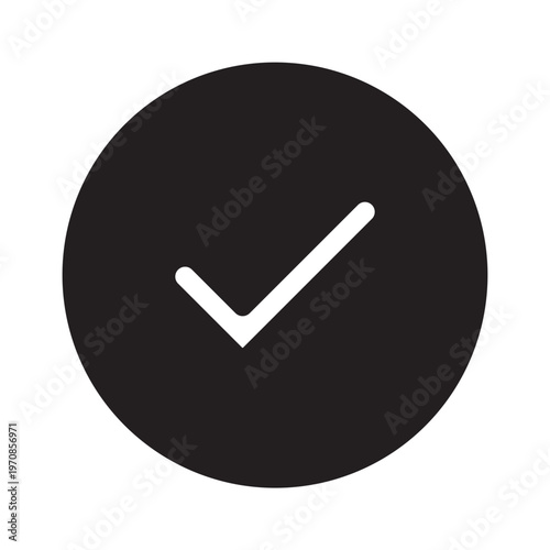 Vector of Simple Check Mark Icon_Circle Glyph Icon