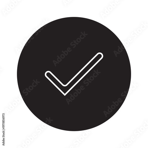 Vector of Simple Check Mark Icon_Circle Line Icon