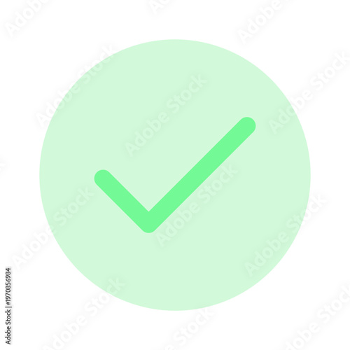 Vector of Simple Check Mark Icon_Circle Flat  Icon