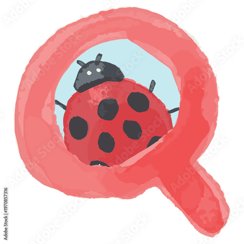 わんぱく水彩シリーズ 幼稚園・保育園向け 虫眼鏡のアイコン 今日の発見 観察 ビビッド