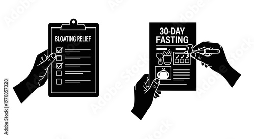 Comparison of traditional diet tracking and intermittent fasting methods Vector, illustration