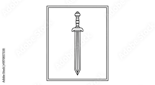 Ancient Roman Gladius Sword Icon Vector Illustration