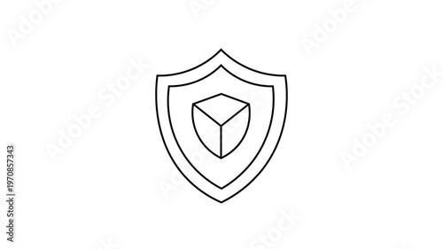 The image is an animated icon themed around cybersecurity or data protection. Specifically, it symbolizes the protection of digital assets or blocks of data.