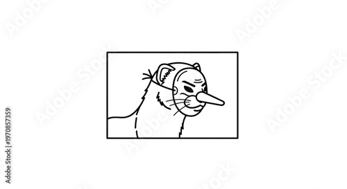 Animal wearing a mask, concept of disguise, deception, or hidden identity