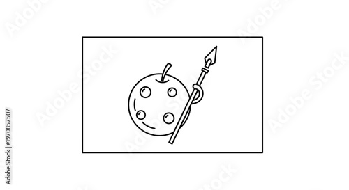 Apple with Spear and Palette Icon