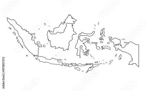 Blank Indonesia Map Vector With White Background