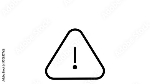 The animation is a warning icon or exclamation mark. This is a universal symbol used to draw attention to potential danger, errors, or important information.