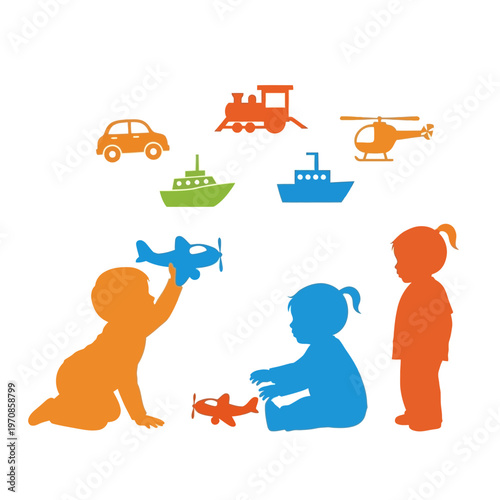 Children Playing with Toy Vehicles.