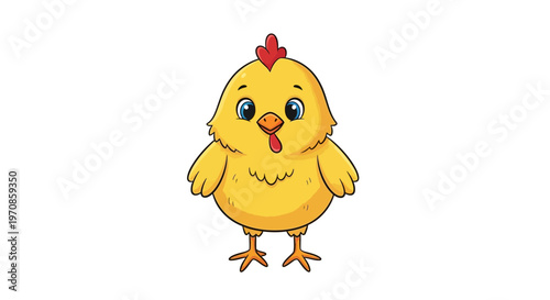 Cute Cartoon Chicken Character Design.