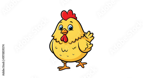 Cute Cartoon Chicken Character Design.