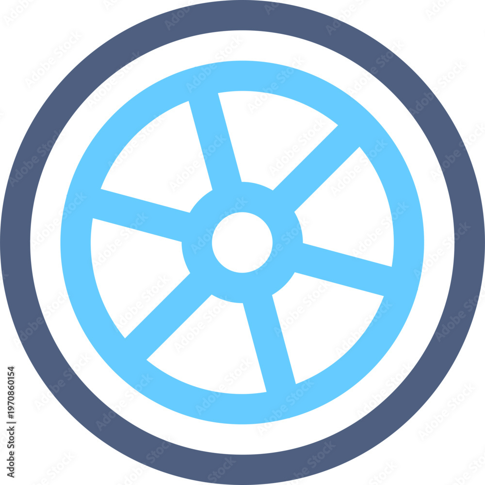 Obraz premium Bicycle Wheel Duotone Sports Vector Icon