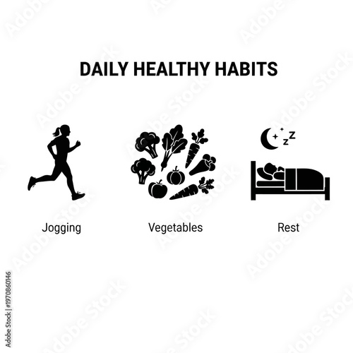 Healthy Habits Daily Life Routine Activities.