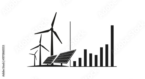Renewable Energy Technology Icon Set.