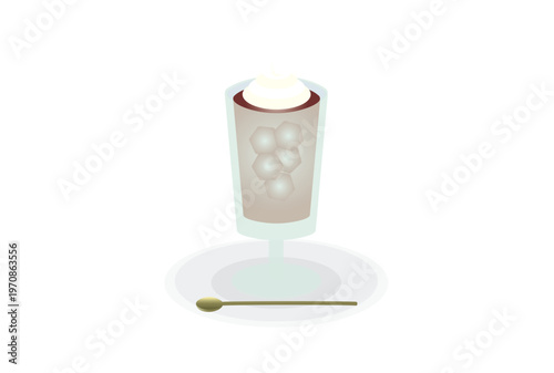 グラスに入ったアイスクリームコーヒー