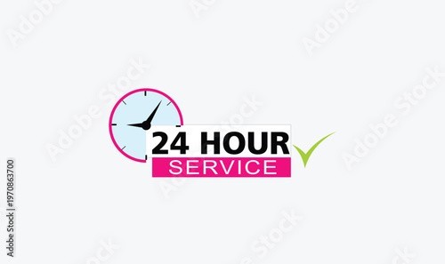 24 hour service banner sticker editable design