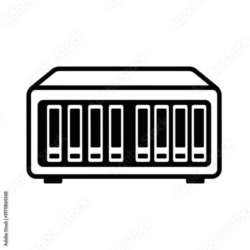 Black and white server storage device.