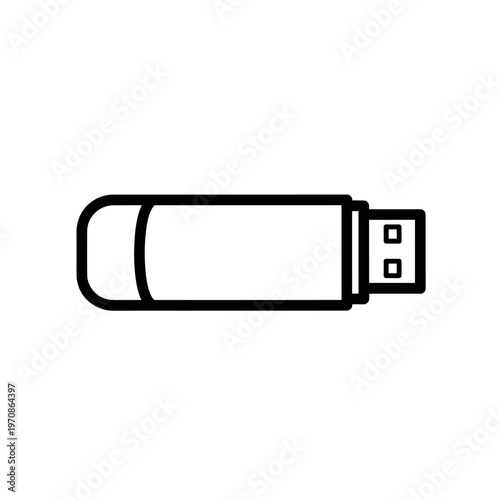 Black and white USB flash drive.