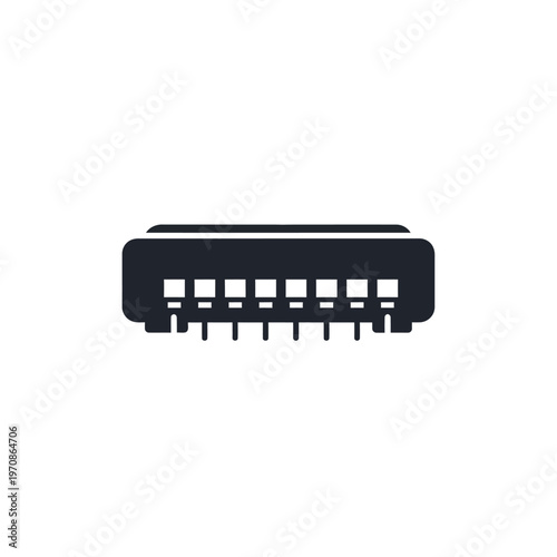 Black Ethernet Network Cable Connector.