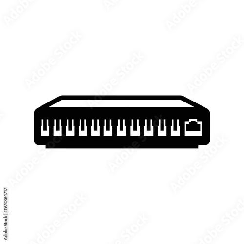 Black ethernet network switch device.