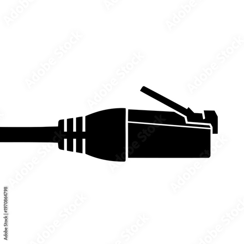 Black hdmi cable connector closeup.