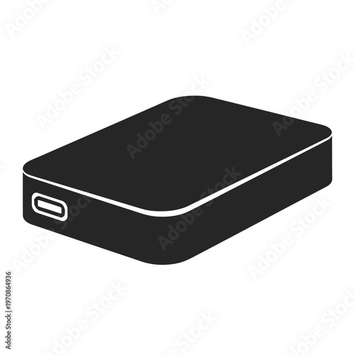 Black portable power bank device.