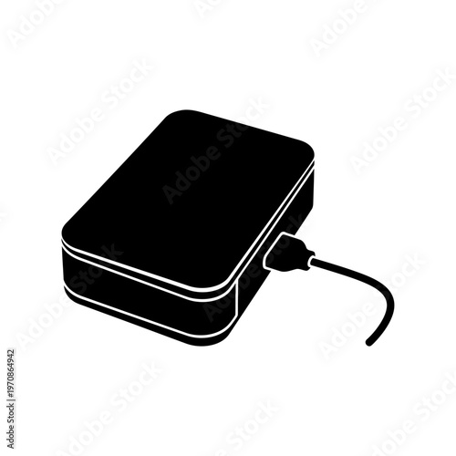 Black Portable Power Bank Device.