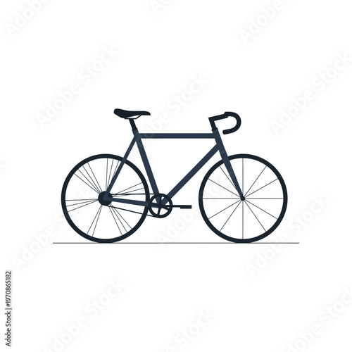 Black bicycle with thin tires.