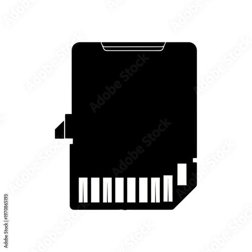 Black SIM card closeup view.