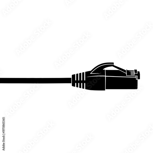Close-up of Ethernet Cable Connector.