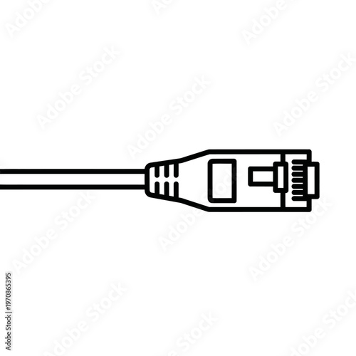 Close-up of Ethernet Cable Connector.