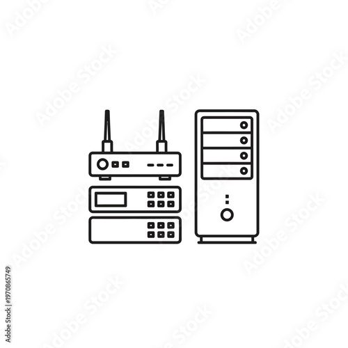 Computer server and wireless router system.