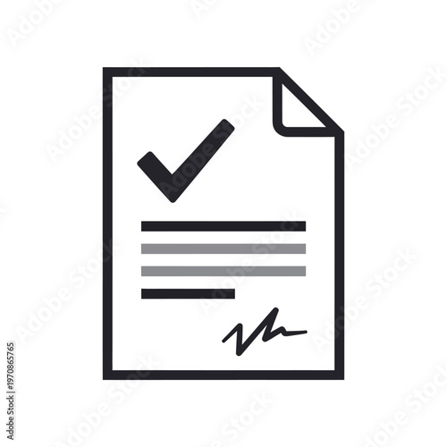 Document with Checkmark and Signature Line.