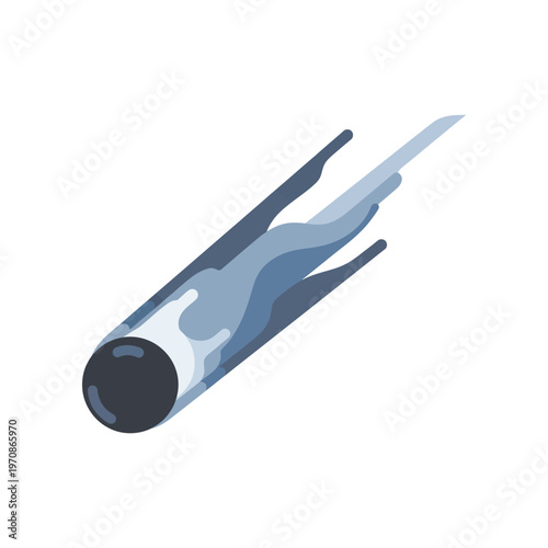 Rocket Ship Model With Flames.