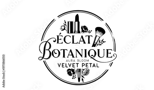 Luxury Beauty Store Emblem Cosmetic Logo Design Vector Illustration
