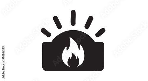 Calorie Tracker Burn Meter Flame Fire Symbol - Black Filled Icon Vector