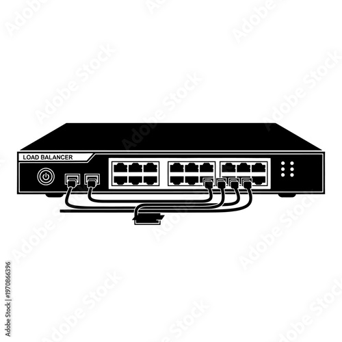 Network switch with ethernet ports.