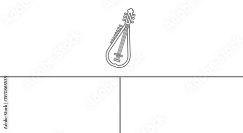 Line Art Illustration of a Lyre, Ancient Greek Stringed Musical Instrument