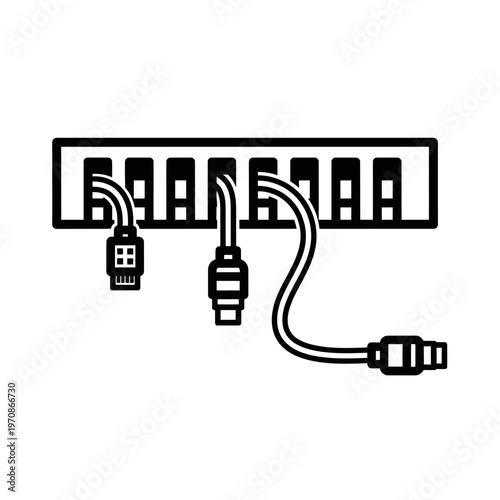 Usb cable and adapter connections.