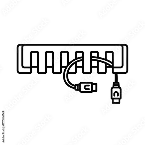 Usb cable and connector ports.