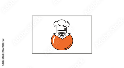 Chef Hat on Ripe Persimmon Fruit - Healthy Food Concept