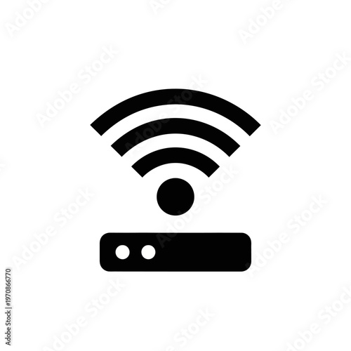 Wifi router internet connection symbol.