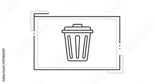Clean Trash Can Icon, Delete Symbol, Recycle Bin Outline Graphic